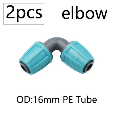 2db 16 mm-es 1/2'' PE csőcsatlakozó elosztó póló csatlakozó menetes zár a 4/7 mm-es tömlőhöz Kerti öntözés csepegtető öntözőszerelvények