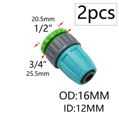 2db 16 mm-es 1/2'' PE csőcsatlakozó elosztó póló csatlakozó menetes zár a 4/7 mm-es tömlőhöz Kerti öntözés csepegtető öntözőszerelvények