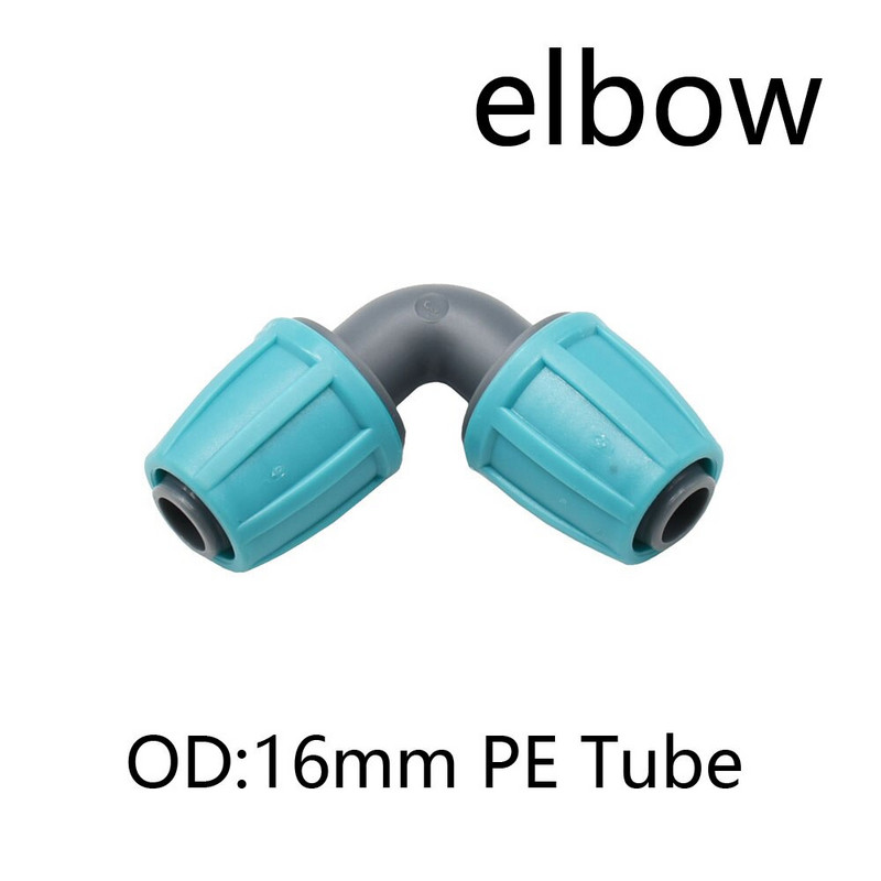 2db 16 mm-es 1/2'' PE csőcsatlakozó elosztó póló csatlakozó menetes zár a 4/7 mm-es tömlőhöz Kerti öntözés csepegtető öntözőszerelvények