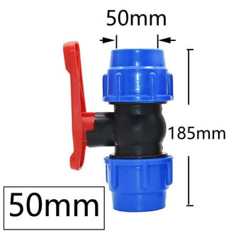 PE 3-Way Fast Connection Pipe Valve Plastic Ball Valve T-Type Water Splitte Εσωτερική διάμετρος 20/25/32/40/50 mm Αξεσουάρ σωλήνα