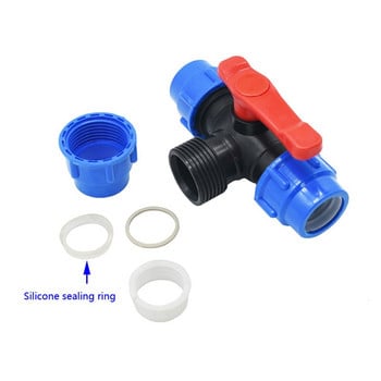 PE 3-Way Fast Connection Pipe Valve Plastic Ball Valve T-Type Water Splitte Εσωτερική διάμετρος 20/25/32/40/50 mm Αξεσουάρ σωλήνα