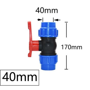 PE 3-Way Fast Connection Pipe Valve Plastic Ball Valve T-Type Water Splitte Εσωτερική διάμετρος 20/25/32/40/50 mm Αξεσουάρ σωλήνα