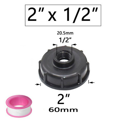 IBC tartályadapter 1/2" 3/4" 1" 2" anya menetes vízcsap csatlakozók Szelep csereszerelvények Ötvözet 2/4 utas csatlakozó