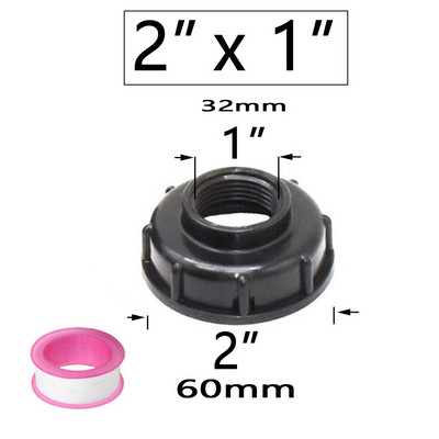 IBC tartályadapter 1/2" 3/4" 1" 2" anya menetes vízcsap csatlakozók Szelep csereszerelvények Ötvözet 2/4 utas csatlakozó