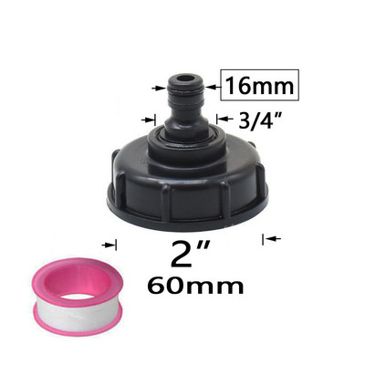 IBC tartályadapter 1/2" 3/4" 1" 2" anya menetes vízcsap csatlakozók Szelep csereszerelvények Ötvözet 2/4 utas csatlakozó