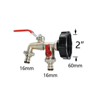 IBC tartályadapter 1/2" 3/4" 1" 2" anya menetes vízcsap csatlakozók Szelep csereszerelvények Ötvözet 2/4 utas csatlakozó