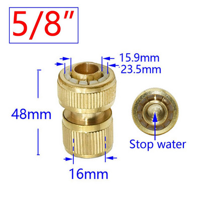 1/2" 5/8" 3/4" kerti gyorscsatlakozó sárgaréz réz menetes csatlakozás öntözőtömlő vízzáró szerelvények öntözőcső adapter 1db