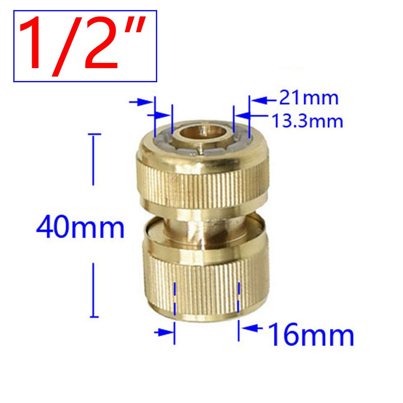 1/2" 5/8" 3/4" kerti gyorscsatlakozó sárgaréz réz menetes csatlakozás öntözőtömlő vízzáró szerelvények öntözőcső adapter 1db