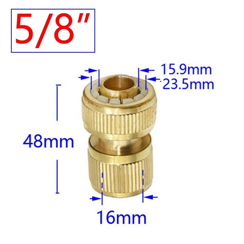 1/2" 5/8" 3/4" kerti gyorscsatlakozó sárgaréz réz menetes csatlakozás öntözőtömlő vízzáró szerelvények öntözőcső adapter 1db