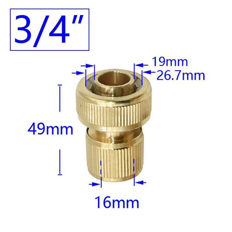 1/2" 5/8" 3/4" kerti gyorscsatlakozó sárgaréz réz menetes csatlakozás öntözőtömlő vízzáró szerelvények öntözőcső adapter 1db