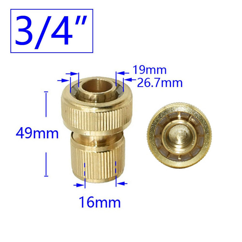1/2" 5/8" 3/4" kerti gyorscsatlakozó sárgaréz réz menetes csatlakozás öntözőtömlő vízzáró szerelvények öntözőcső adapter 1db