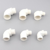 1 vnt. 20 25 32 mm iki 1/2" 3/4" 1" vyriško sriegio alkūnės jungtis sodo drėkinimo balta PVC jungtis 90 laipsnių vienodo reduktoriaus mova