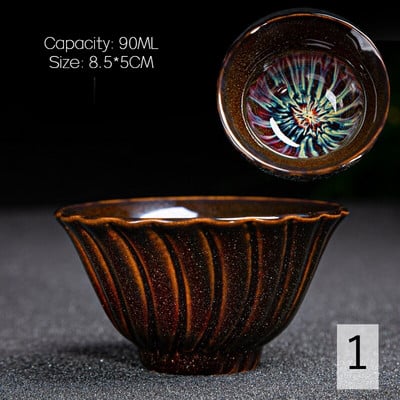 Vintage daugiaspalvis krosnis Flambe keraminis arbatos puodelis japoniško stiliaus rankų darbo arbatos puodelis Temmoku glazūros arbatos rinkinys namų arbatos dubenėlis Master Cup