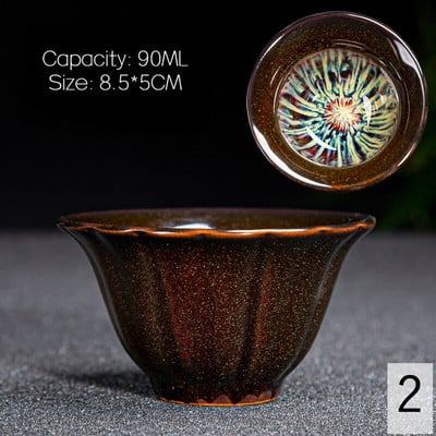 Vintage daugiaspalvis krosnis Flambe keraminis arbatos puodelis japoniško stiliaus rankų darbo arbatos puodelis Temmoku glazūros arbatos rinkinys namų arbatos dubenėlis Master Cup