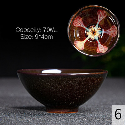 Vintage daugiaspalvis krosnis Flambe keraminis arbatos puodelis japoniško stiliaus rankų darbo arbatos puodelis Temmoku glazūros arbatos rinkinys namų arbatos dubenėlis Master Cup