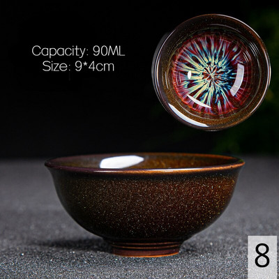 Vintage daugiaspalvis krosnis Flambe keraminis arbatos puodelis japoniško stiliaus rankų darbo arbatos puodelis Temmoku glazūros arbatos rinkinys namų arbatos dubenėlis Master Cup