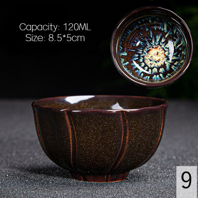 Vintage daugiaspalvis krosnis Flambe keraminis arbatos puodelis japoniško stiliaus rankų darbo arbatos puodelis Temmoku glazūros arbatos rinkinys namų arbatos dubenėlis Master Cup