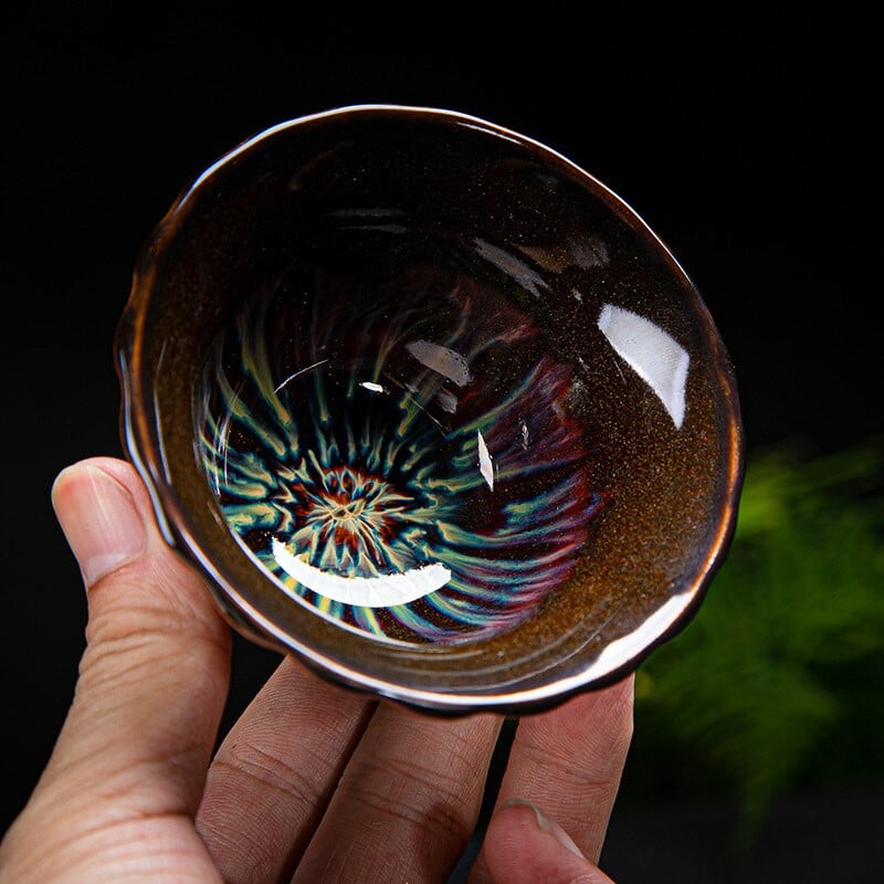 Vintage daugiaspalvis krosnis Flambe keraminis arbatos puodelis japoniško stiliaus rankų darbo arbatos puodelis Temmoku glazūros arbatos rinkinys namų arbatos dubenėlis Master Cup