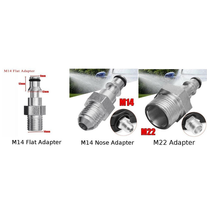 1x Προσαρμογή εύκαμπτου σωλήνα εργαλείου πλύσης πίεσης γρήγορης απελευθέρωσης σε προσαρμογέα M14/M22 για εξαρτήματα τοποθέτησης εύκαμπτου σωλήνα Lavor Προσαρμογέας σωλήνα νερού