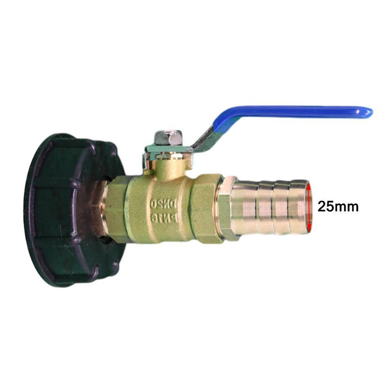 IBC bako adapteris S60X6 IBC talpyklos priedai IBC bako adapteris su žalvariniu rutuliniu vožtuvu žalvario jungčių sistema IBC bako jungiamosios detalės