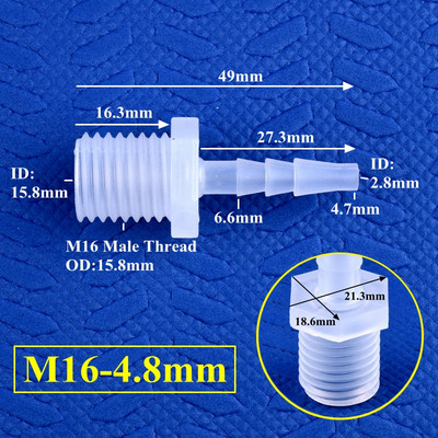 5 ~ 200 buc M14 M16 Filet la 3,9 ~ 16 mm PP Pagoda Conectori direcți Sistem de irigare Conductă de apă Racorduri pentru furtun Adaptor pentru rezervor de acvariu