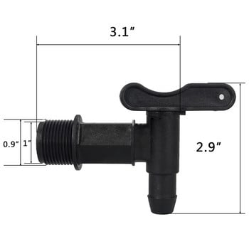 1 τεμ. IBC Barrel Water Butt Tap Plastic Adapter Beer Tank Water Faucet Home Rain Brew Tool for Garden Supplies