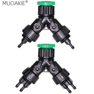 MUCIAKIE 1PC 1/2`` 3/4`` 2-ΣΕ-1 Θηλυκό νήμα σε 1/4`` Barb 2-Ways 4-Ways Shut Off Αντάπτορες ζεύξης ποτίσματος κήπου