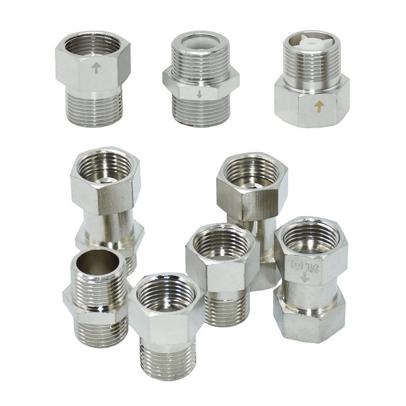 1/2" 3/4 hüvelykes menetes visszacsapó szelep csatlakozó sárgaréz réz fürdőszobai vízmelegítő WC csatlakozó csatlakozó egyirányú csukló adapter