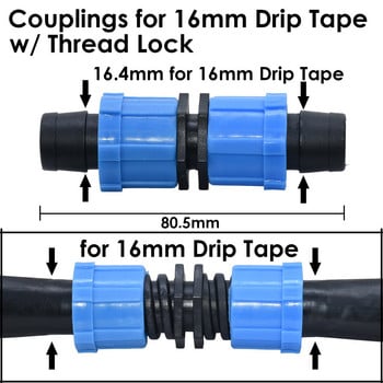 20PCS 5/8 ιντσών σύνδεσμοι ταινίας σταγόνας για άρδευση 16 χιλιοστών επισκευή σωλήνων 2-way Quick Connector Κλείδωμα προέκτασης αρμού Θερμοκήπιο