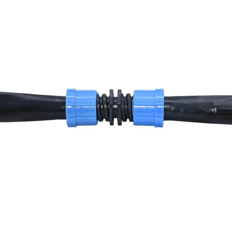 20 DB 5/8 hüvelykes csepegtető szalag csatlakozók öntözéshez 16 mm-es tömlőjavítás 2-utas gyorscsatlakozós menetzár hosszabbító illesztési üvegház