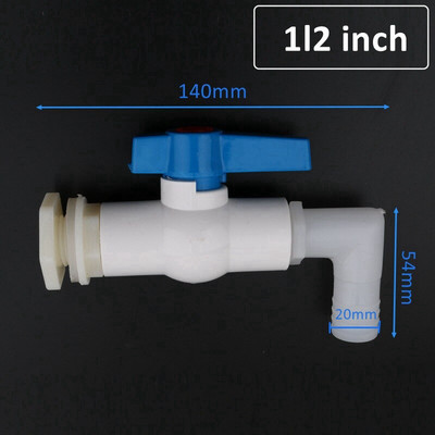20/25 mm-es 90 fokos könyökös vízelvezető csatlakozó szeleppel Akváriumi akvárium leeresztő adapterek öntözővíz csövek csatlakozásai