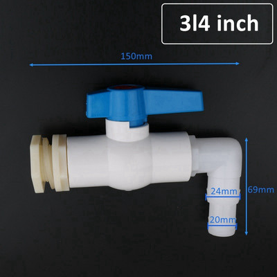 20/25 mm-es 90 fokos könyökös vízelvezető csatlakozó szeleppel Akváriumi akvárium leeresztő adapterek öntözővíz csövek csatlakozásai