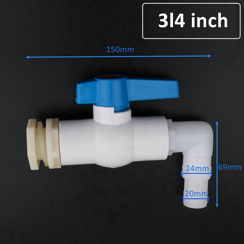 20/25 mm-es 90 fokos könyökös vízelvezető csatlakozó szeleppel Akváriumi akvárium leeresztő adapterek öntözővíz csövek csatlakozásai