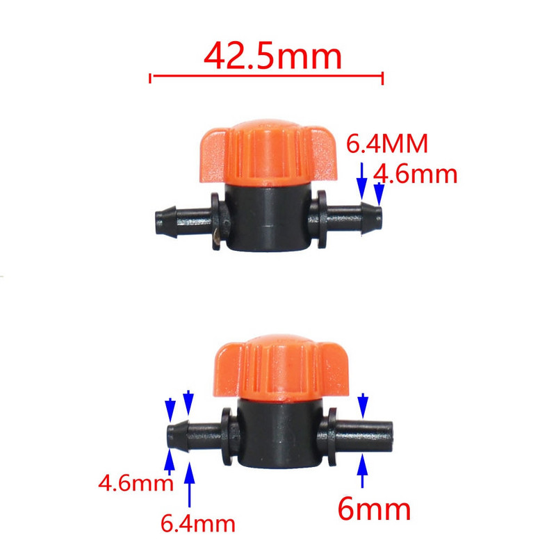 10 DB miniatűr műanyag elzáró csatlakozószelep csatlakozók 4/7 mm-es tömlőhöz kerti víz öntözőcső-adapter horogdaru