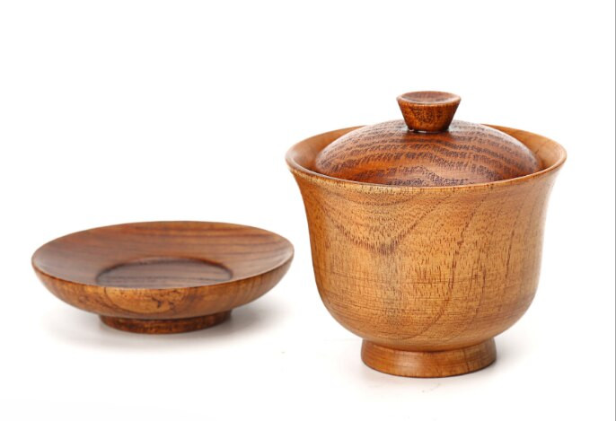 Set de tacâmuri creative castron din lemn masiv ceașcă din lemn de uz casnic trei seturi de boluri Accesorii pentru ceai Kungfu