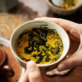 Rankomis dažytas Wukong Pu er dubenėlio puodelis Kinų senovinė keramika Gražūs puodeliai arbatos puodelių rinkinys Arbatos indai Valties puodeliai arbatos ceremonijai