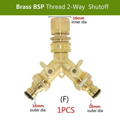 3/4'', 16 mm-es nagy teherbírású sárgaréz Y elosztó BSP/NPT kettős kimeneti csap csatlakozó 2 utas adapter 2 szelepes kerti öntözőcsuklók