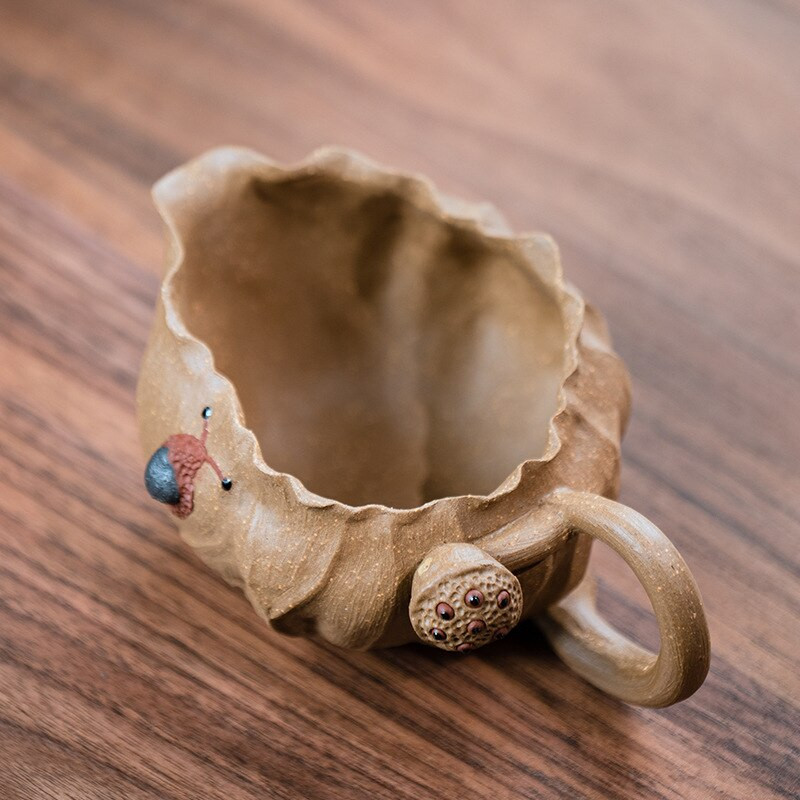 Rankų darbo molinis lotoso puodelis sraigių arbatos jūros lotoso puodeliai Kung Fu arbatos rinkinys Mielas arbatos puodelis Arbatos indas arbatos ceremonijos indas 180 ml