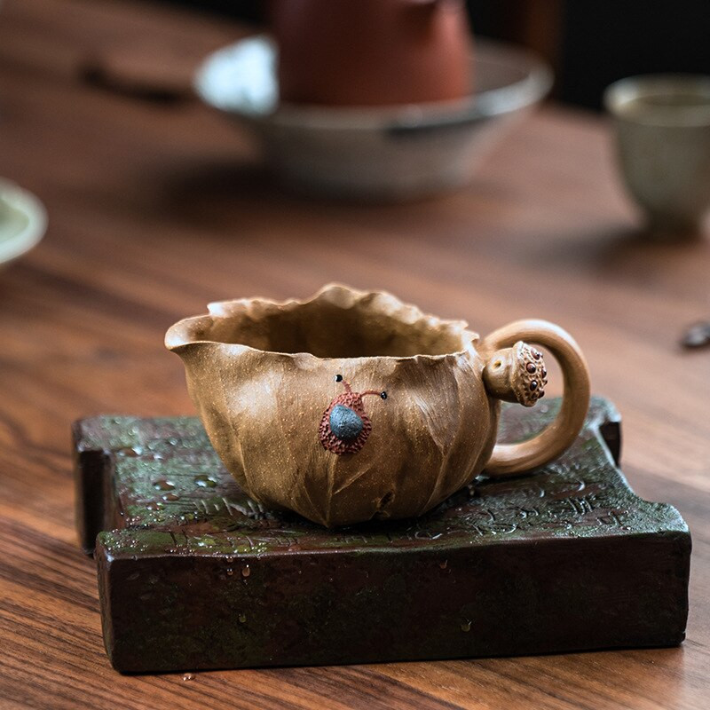 Rankų darbo molinis lotoso puodelis sraigių arbatos jūros lotoso puodeliai Kung Fu arbatos rinkinys Mielas arbatos puodelis Arbatos indas arbatos ceremonijos indas 180 ml