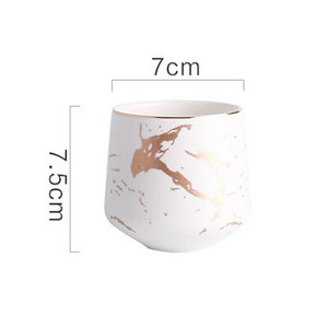 ANTOWALL Nordic arbatinukas marmurinis auksinės spalvos kavos puodelis 250 ml vandens puodelis gėrimų indai Juodai balti puodeliai