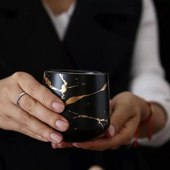 Φλιτζάνι τσαγιού ANTOWALL Nordic Marble Golden Color Φλιτζάνι καφέ 250ml Ποτό Φλιτζάνι Νερού Μαύρο Λευκό Φλιτζάνι