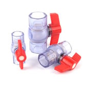 1 db PVC átlátszó golyósszelep belső átmérője 20/25/32mm kék műanyag tömlőszelep akváriumi csőszerelvényekhez