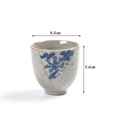 Ceainic din ceramică în stil japonez, albastru și alb, cu glazură antică, ceainic elegant și frumos, ceainic Kung Fu, ceainic chinezesc de cafea