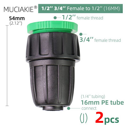 2 DB kerti tömlőcsap gyorscsatlakozó 1/8'' 1/4'' 1/2'' 3/4'' kerti csatlakozó adapter otthoni öntözés öntözés szerelvény csőcsatlakozója