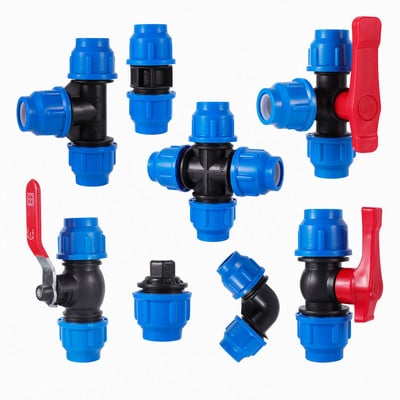 Εσωτερική διάμετρος 20mm PE Pipe Fittings Tee Ebow 4-Way Quick Connector Θερμοκηπίου Agriculture Irgation Water Pipe Connectors