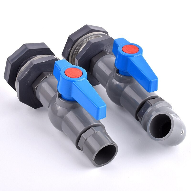 1 rinkinys 1/2" 3/4" 1" PVC akvariumo žuvų rezervuaro jungties įleidimo vandens išleidimo vamzdžio jungties vožtuvas drėkinimo vandens bako pertvaros jungiamosios detalės