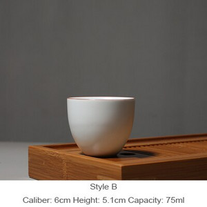 PINNY matt fehér porcelán teáscsésze kerámia pigmentált teáscsészék Kiváló minőségű kung fu teáskészlet Retro teaszertartási kiegészítők