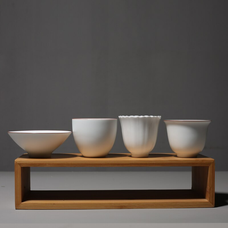 PINNY matt fehér porcelán teáscsésze kerámia pigmentált teáscsészék Kiváló minőségű kung fu teáskészlet Retro teaszertartási kiegészítők