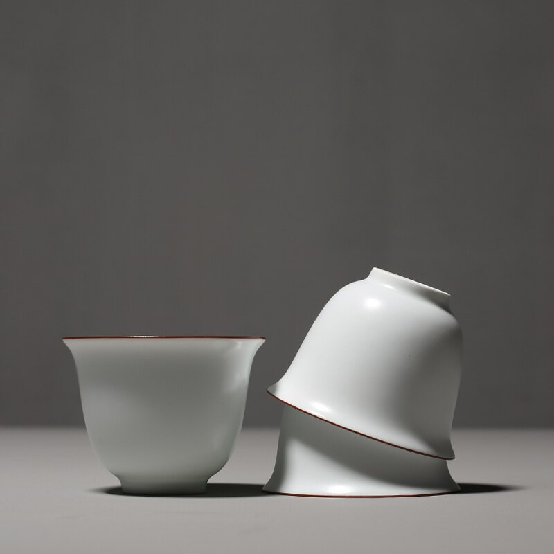 PINNY matt fehér porcelán teáscsésze kerámia pigmentált teáscsészék Kiváló minőségű kung fu teáskészlet Retro teaszertartási kiegészítők