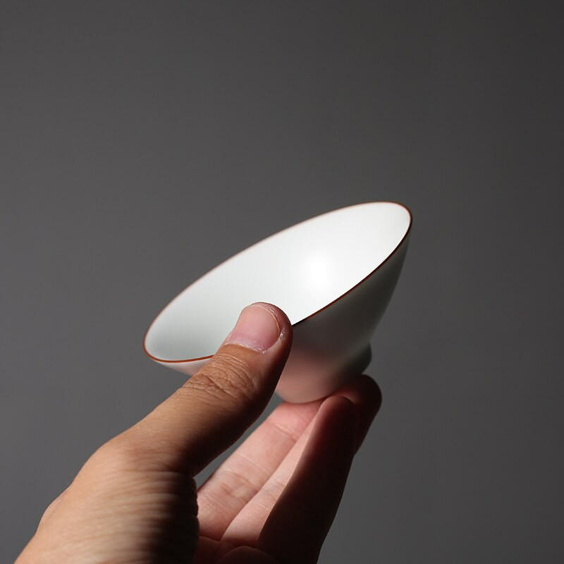 PINNY matt fehér porcelán teáscsésze kerámia pigmentált teáscsészék Kiváló minőségű kung fu teáskészlet Retro teaszertartási kiegészítők